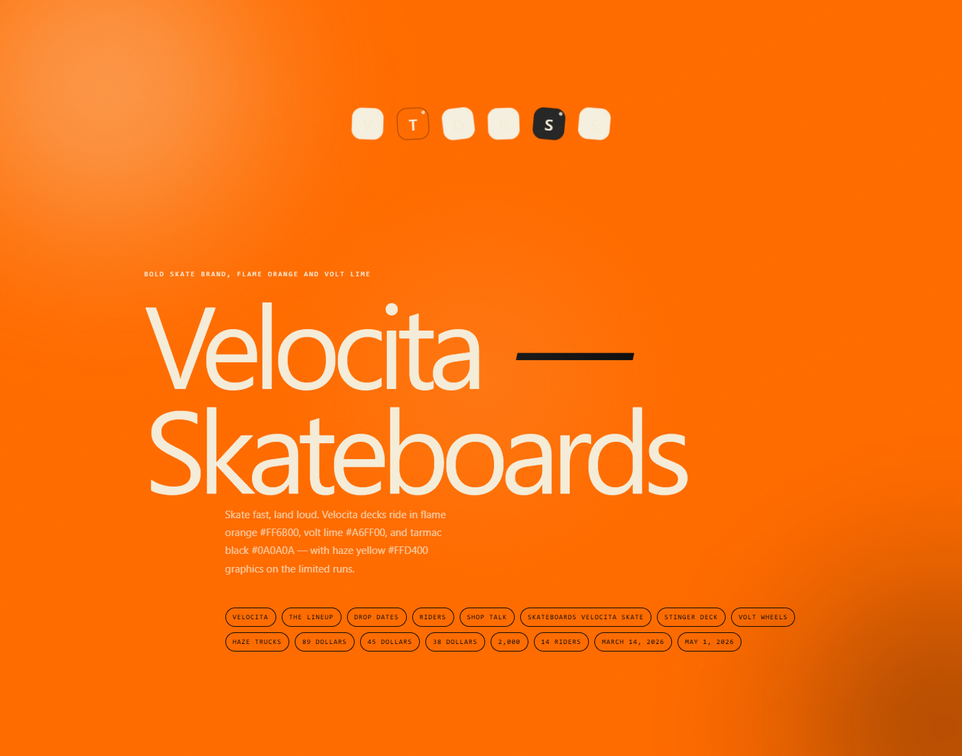 Velocita Auto — flame-orange artistic poster